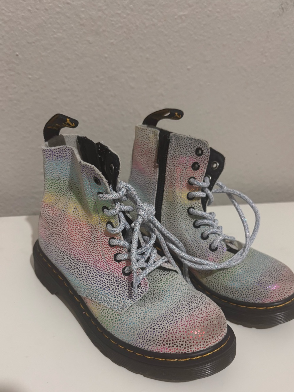 Dr. Martens rainbow Glitter Lace-Up Boot